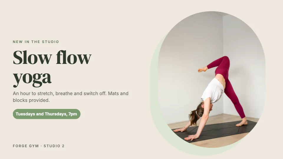 A ScreenRoll template: Yoga