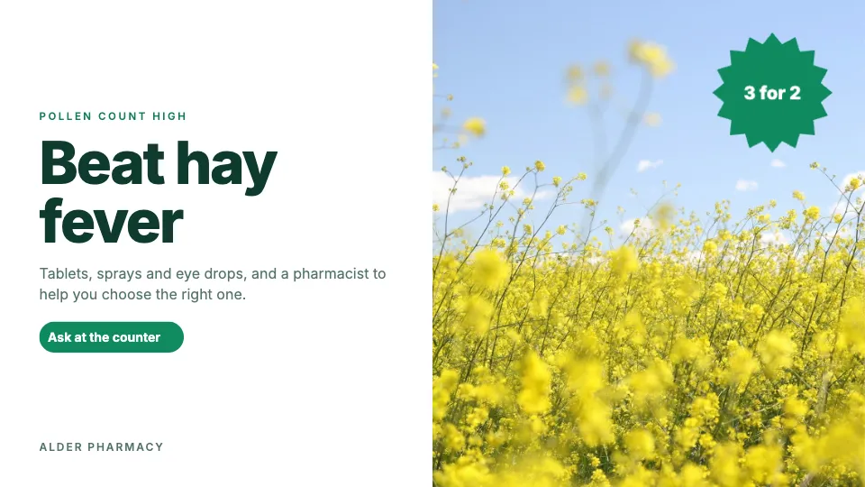 A ScreenRoll template: Hay fever