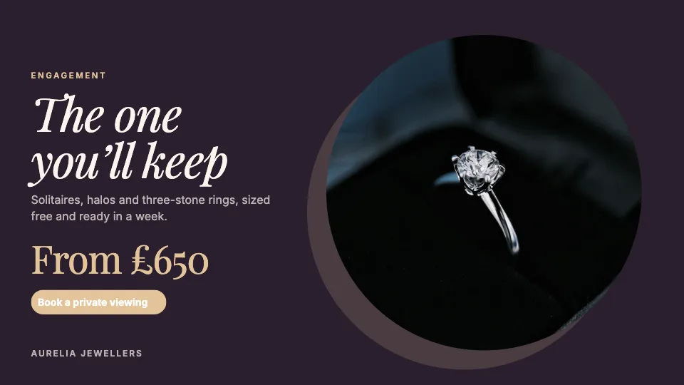 A ScreenRoll template: Engagement rings