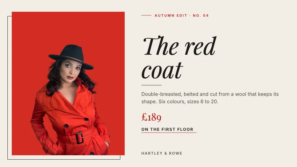 A ScreenRoll template: Lookbook