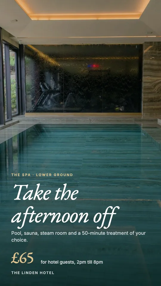 A hotel spa offer on the concourse screen