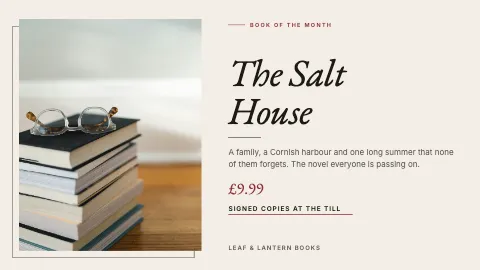 A ScreenRoll template: Book of the month