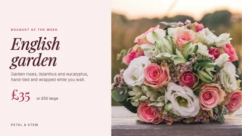 A ScreenRoll template: Bouquet of the week