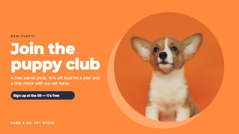 A ScreenRoll template: Puppy club