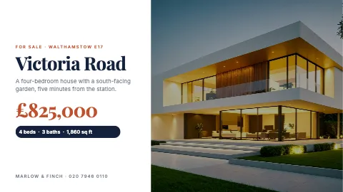 A ScreenRoll template: Property for sale