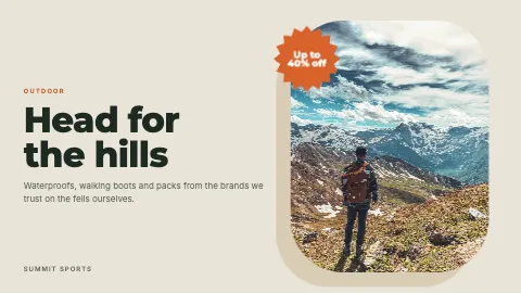 A ScreenRoll template: Outdoor sale